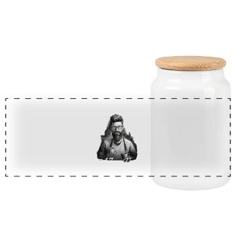 Blutgruppe Barista Coffee Lover weiß - Panorama Keksdose mit Holzdeckel - Weiß - Vorne