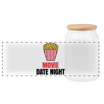 Films Déclaration Soirée Film Popcorn Kino Serien - Boîte à biscuits avec couvercle en bois - blanc - Devant