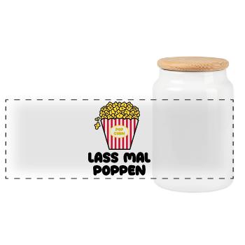 Movies Statement Popcorn Filmabend Kino Nacht - Panorama Keksdose mit Holzdeckel - Weiß - Vorne