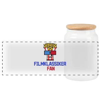 Fernsehabend Movies Popcorn Statement Kino Nacht - Panorama Keksdose mit Holzdeckel - Weiß - Vorne