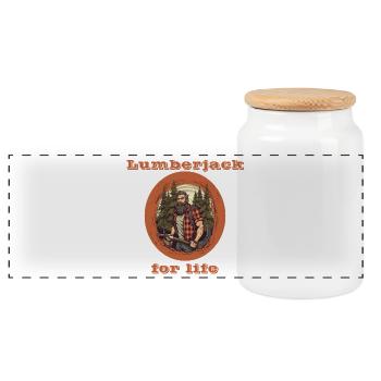 Lumberjack for life - Panorama Keksdose mit Holzdeckel - Weiß - Vorne