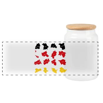 Drapeau des États allemands - Boîte à biscuits avec couvercle en bois - blanc - Devant