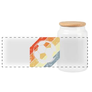 Vintage Football - Boîte à biscuits avec couvercle en bois - blanc - Devant