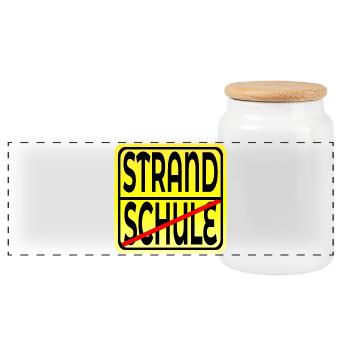 SCHULE ABSCHLUSS FERIENBEGINN - Panorama Keksdose mit Holzdeckel - Weiß - Vorne