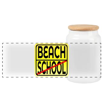 SCHOOL END SUMMER BEACH VACATION HOLIDAY - Panoramic Cookie Jar with Wooden Lid - white - Front