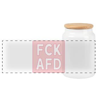 FCK AFD rosa - Panorama Keksdose mit Holzdeckel - Weiß - Vorne