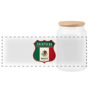Conception des armoiries de Zacatecas, Mexique - Boîte à biscuits avec couvercle en bois - blanc - Devant