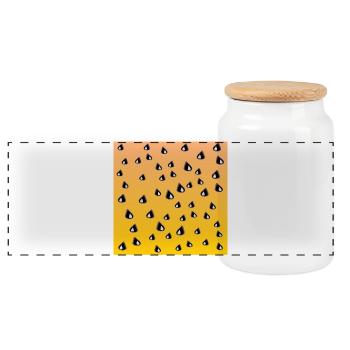Motif de pastèque jaune LÉGUMES MANGEANT DES GRAINES - Boîte à biscuits avec couvercle en bois - blanc - Devant