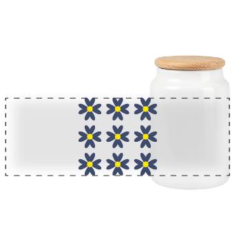 FLOWER. FLOWER. NATURE. ECOLOGY. ANNIVERSARY - Panoramic Cookie Jar with Wooden Lid - white - Front