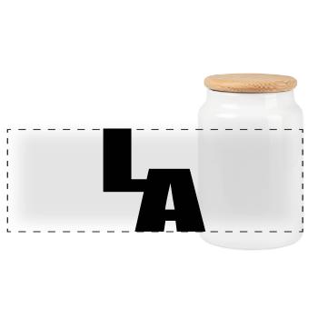 LOS ANGELES, Californie - Boîte à biscuits avec couvercle en bois - blanc - Devant