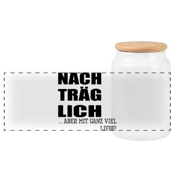 Nachträgliche Grüße Geburtstagswünsche Liebe - Panorama Keksdose mit Holzdeckel - Weiß - Vorne