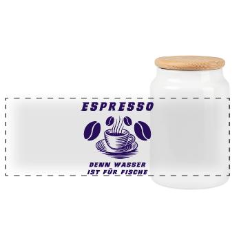 Espresso Design - Panorama Keksdose mit Holzdeckel - Weiß - Vorne