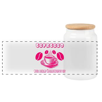 Espresso Design - Panorama Keksdose mit Holzdeckel - Weiß - Vorne