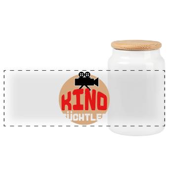 Movies Statement Theater Kamera Filmabend Kino - Panorama Keksdose mit Holzdeckel - Weiß - Vorne