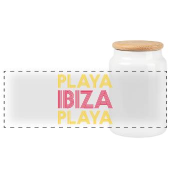 IBIZA España Spain Spain - Panoramic Cookie Jar with Wooden Lid - white - Front
