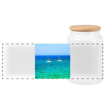Summer Sailing - Panorama Keksdose mit Holzdeckel - Weiß - Vorne