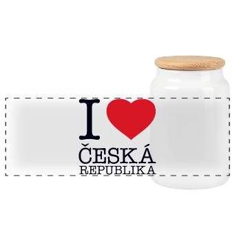 I LOVE CZECH REPUBLIC Tschechien - Panorama Keksdose mit Holzdeckel - Weiß - Vorne