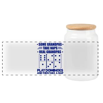 Conception de domino - Boîte à biscuits avec couvercle en bois - blanc - Devant