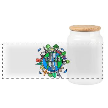 Arbre, Terre, Planète, Déclaration, Nature, Conservation de la Nature - Boîte à biscuits avec couvercle en bois - blanc - Devant