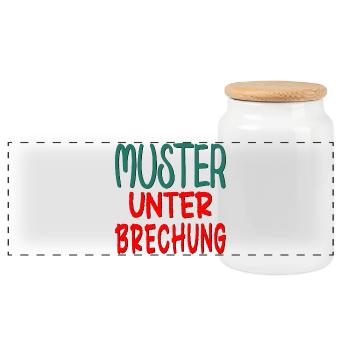MUSTER UNTERBRECHUNG - GLAUBENSSÄTZE SPRÜCHE - Panorama Keksdose mit Holzdeckel - Weiß - Vorne