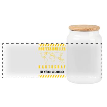Conception cartographique - Boîte à biscuits avec couvercle en bois - blanc - Devant