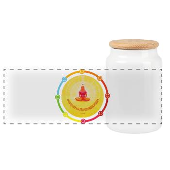 CreationLight Soul Balm - Sonja Ariel - Panoramic Cookie Jar with Wooden Lid - white - Front