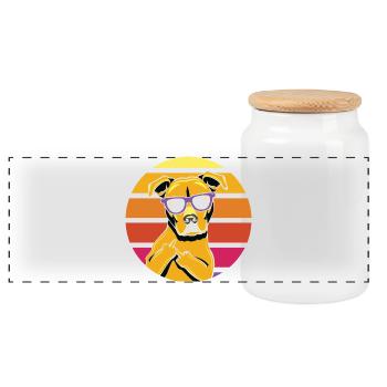 Sunhound Retro Shade - Panoramic Cookie Jar with Wooden Lid - white - Front