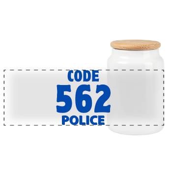 police, je suis policier, gendarme - Boîte à biscuits avec couvercle en bois - blanc - Devant