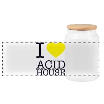 I LOVE ACID HOUSE - Panorama Keksdose mit Holzdeckel - Weiß - Vorne
