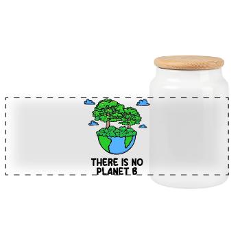 Planet Earth Environment Environmentalist Tree Statement - Panoramic Cookie Jar with Wooden Lid - white - Front