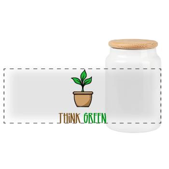 Tree Environment Statement Sustainability Earth Nature - Panoramic Cookie Jar with Wooden Lid - white - Front