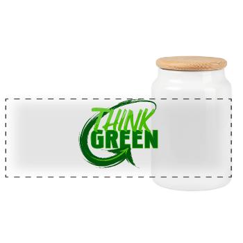 Eco-Friendly Nature Mother Earth Environment Saying - Panoramic Cookie Jar with Wooden Lid - white - Front