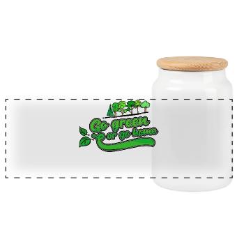 Tree, Nature, Earth, Environment, Statement, Nature Conservation - Panoramic Cookie Jar with Wooden Lid - white - Front