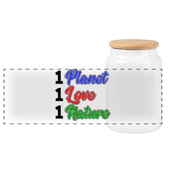 Nature Conservation Nature Planète Terre Déclaration Environnement - Boîte à biscuits avec couvercle en bois - blanc - Devant