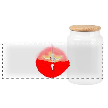 Red-hot pole dance - Panoramic Cookie Jar with Wooden Lid - white - Front