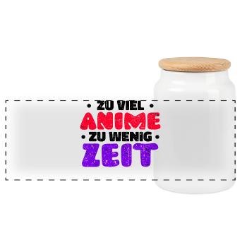 Japan Manga Anime Statement Comic Animation - Panorama Keksdose mit Holzdeckel - Weiß - Vorne