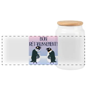 Bon rétablissement ENFANTS - Boîte à biscuits avec couvercle en bois - blanc - Devant