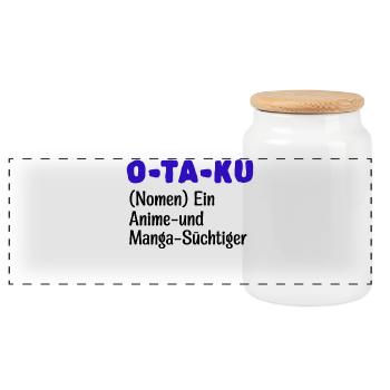 Anime Manga Statement Comic Otaku Zeichentrick - Panorama Keksdose mit Holzdeckel - Weiß - Vorne