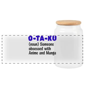 Déclaration de bande dessinée japonaise manga anime otaku - Boîte à biscuits avec couvercle en bois - blanc - Devant