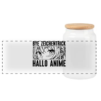 Zeichentrick Manga Comic Anime Trickfilm Japan - Panorama Keksdose mit Holzdeckel - Weiß - Vorne