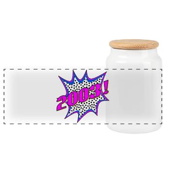 LETTERING 2003 POPART - Panoramic Cookie Jar with Wooden Lid - white - Front