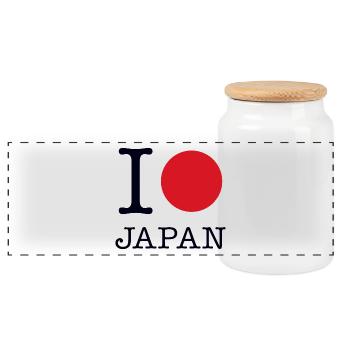 I LOVE JAPAN - Panoramic Cookie Jar with Wooden Lid - white - Front