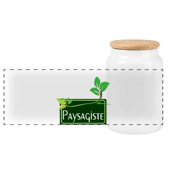 Paysagiste - Boîte à biscuits avec couvercle en bois - blanc - Devant