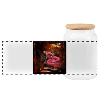 Fée à la lumière de la lune - Boîte à biscuits avec couvercle en bois - blanc - Devant