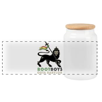 RootBoys outa Babylon - Panoramic Cookie Jar with Wooden Lid - white - Front