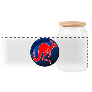 DESSIN AU TRAIT KANGOUROU DES MARSUPIAUX - Boîte à biscuits avec couvercle en bois - blanc - Devant