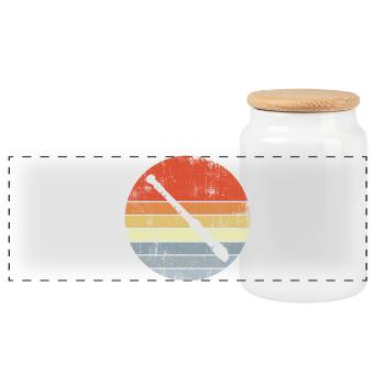 Dessin de flûte vintage - Boîte à biscuits avec couvercle en bois - blanc - Devant