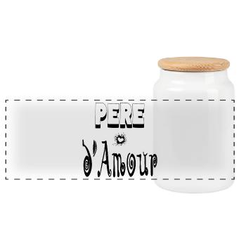 Père Amour Cœur Papa - Boîte à biscuits avec couvercle en bois - blanc - Devant