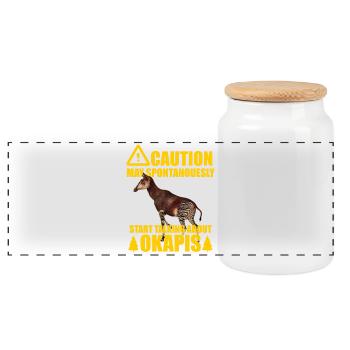 Okapi, le chuchoteur de la forêt - Boîte à biscuits avec couvercle en bois - blanc - Devant