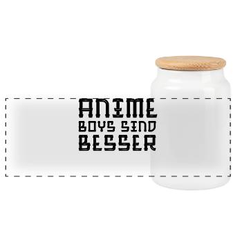 Anime Manga Comic Statement Japan Animation - Panorama Keksdose mit Holzdeckel - Weiß - Vorne